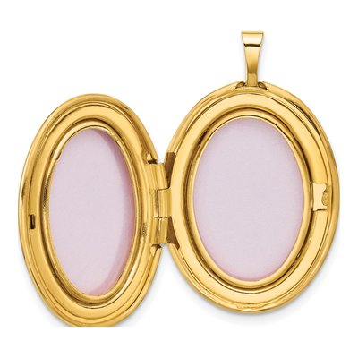 14K Yellow Gold Floral Scroll Oval Locket – view 4