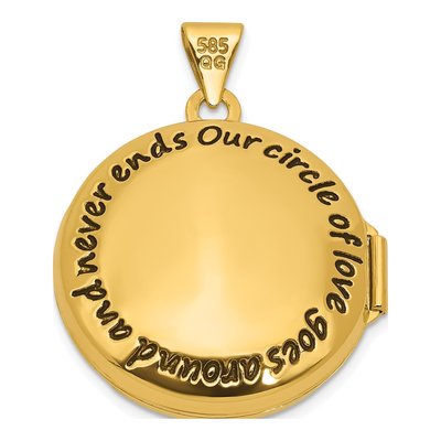 14K Yellow Gold Reversible Round Locket – view 3