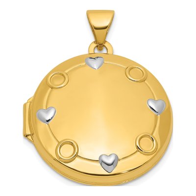 14K Yellow Gold Reversible Round Locket