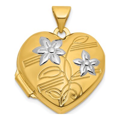 14K Yellow Gold Heart Locket