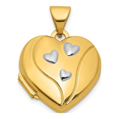 14K Yellow Gold Heart My Love Life Forever Locket