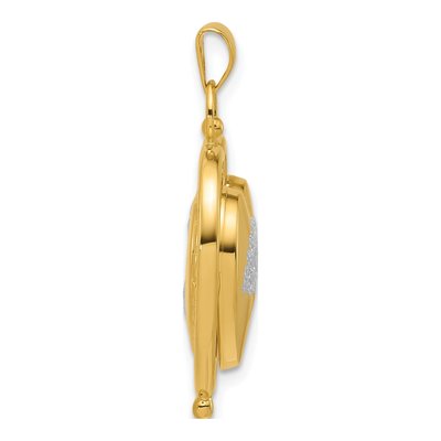 14K Yellow Gold Reversible Tree of Life Heart Locket – view 2