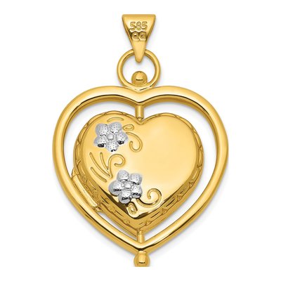 14K Yellow Gold Reversible Tree of Life Heart Locket – view 3