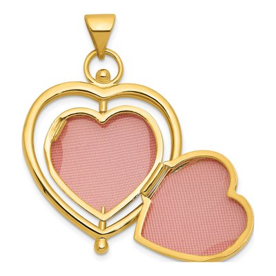 14K Yellow Gold Reversible Tree of Life Heart Locket – view 4