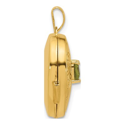 14K Yellow Gold Peridot Heart Locket – view 2