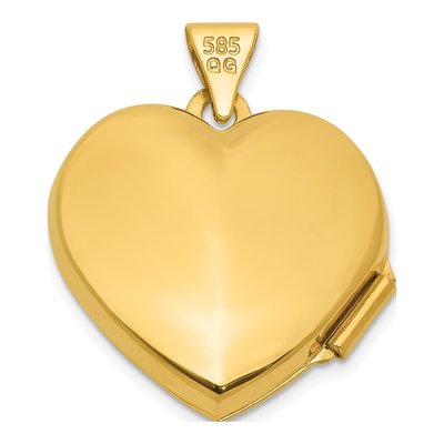 14K Yellow Gold Garnet Heart Locket – view 3