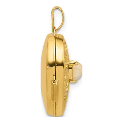 14K Yellow Gold Opal Heart Locket – view 2