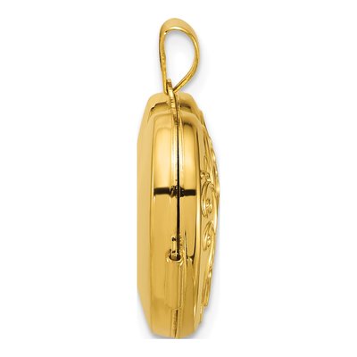 14K Yellow Gold Scrolled Heart Cross Locket – view 2