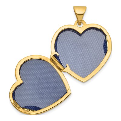 14K Yellow Gold Scrolled Heart Cross Locket – view 4