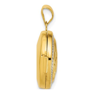 14K Yellow Gold Celtic Knot Round Locket – view 2