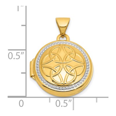 14K Yellow Gold Celtic Knot Round Locket – view 5