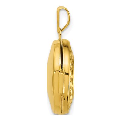 14K Yellow Gold Diamond Leaf Locket – view 2