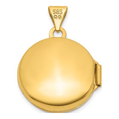 14K Yellow Gold Diamond Leaf Locket – view 3