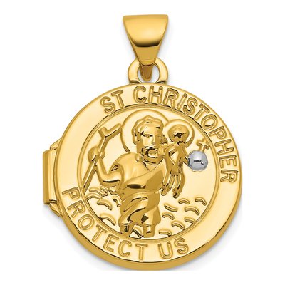 14K Yellow Gold Saint Christopher Locket