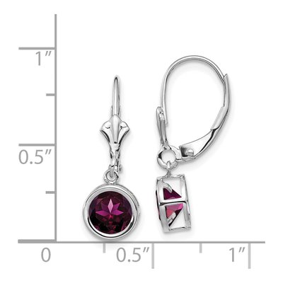 14K White Gold Rhodolite Garnet Leverback Earrings – view 5