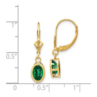 14K Yellow Gold Lab-Created Helenite Mount St Helens Leverback Earrings – view 5