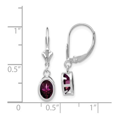 14K White Gold Rhodolite Garnet Leverback Earrings – view 4