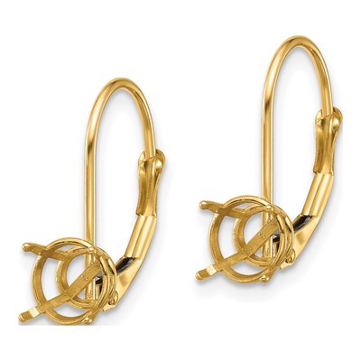14K Yellow Gold Round Leverback Mounts Earring Mounting – view 2