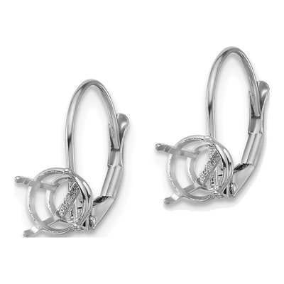 14K White Gold Leverback Earring Mounting – view 2