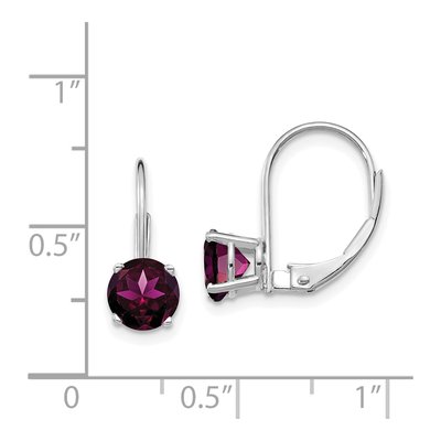 14K White Gold Rhodolite Garnet Leverback Earrings – view 4