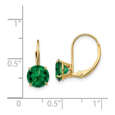 14K Yellow Gold Lab-Created Helenite Mount St Helens Leverback Earrings – view 4
