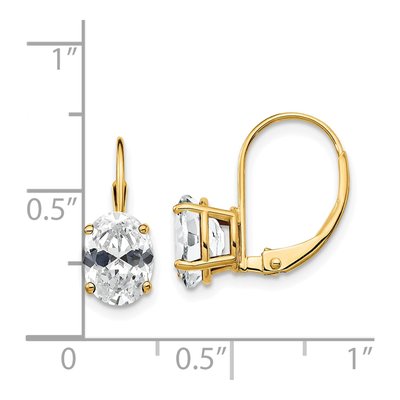 14K Yellow Gold Oval Leverback Earring Mounting – view 4