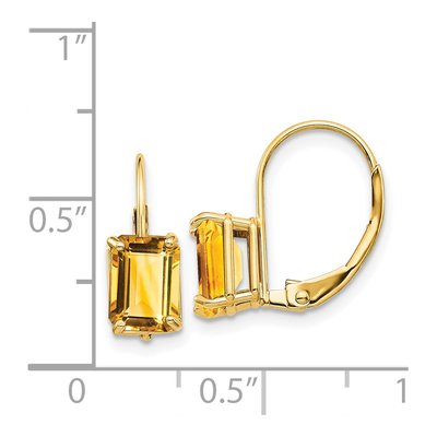 14K Yellow Gold Citrine Leverback Earrings – view 5