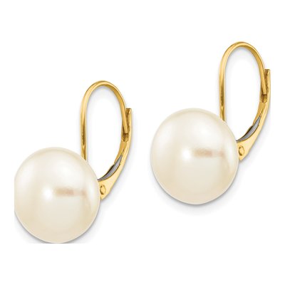 14K Yellow Gold Freshwater Cultured Pearl Leverback Earrings – view 2