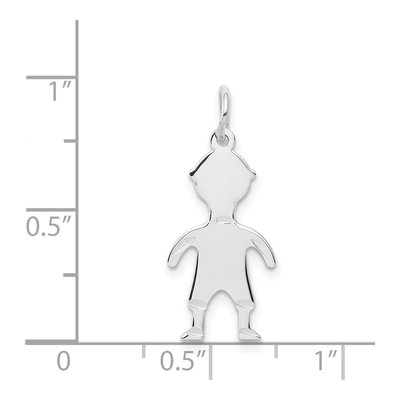 14K White Gold Boy Pendant – view 3