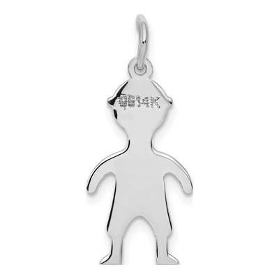 14K White Gold Boy Pendant – view 4