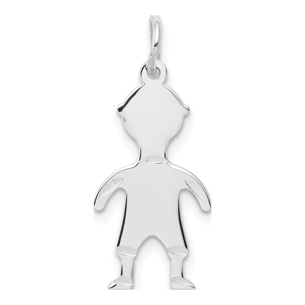 14K White Gold Boy Pendant