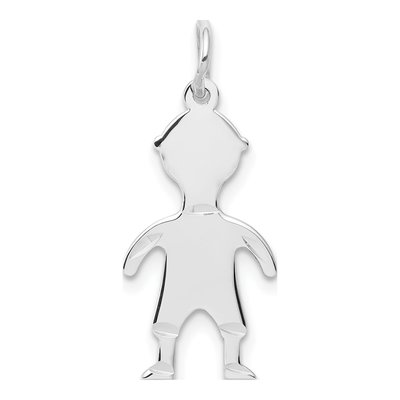 14K White Gold Boy Pendant