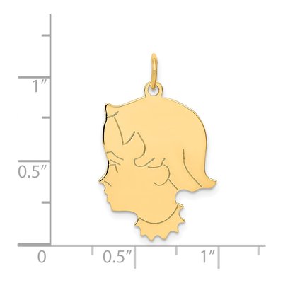14K Yellow Gold Girl Head Charm – view 3