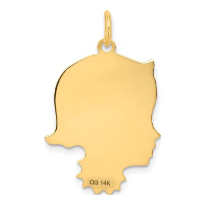 14K Yellow Gold Girl Head Charm – view 4