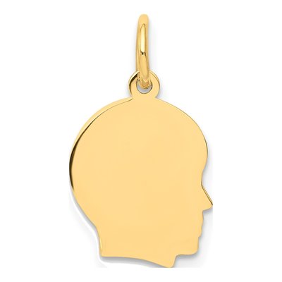 14K Yellow Gold Boy Head Charm