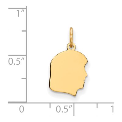 14K Yellow Gold Girl Head Charm – view 3