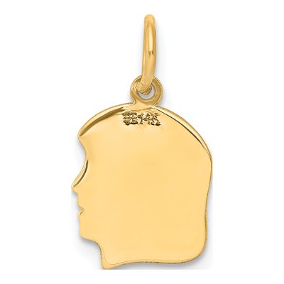 14K Yellow Gold Girl Head Charm – view 4