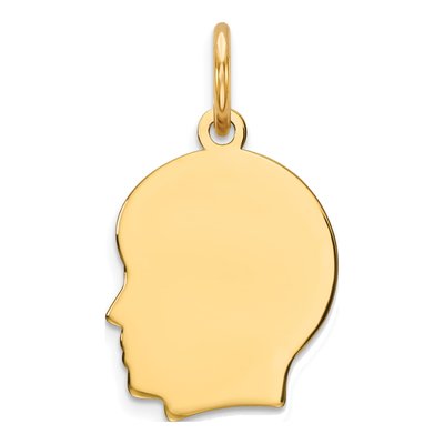 14K Yellow Gold Boy Head Charm