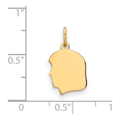14K Yellow Gold Girl Head Charm – view 3
