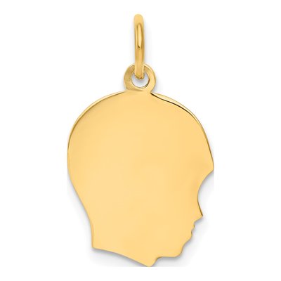 14K Yellow Gold Boy Head Charm