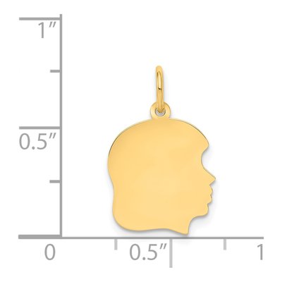 14K Yellow Gold Girl Head Charm – view 3