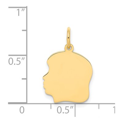 14K Yellow Gold Girl Head Charm – view 3