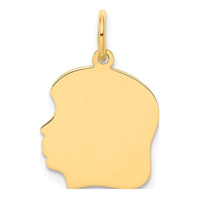 14K Yellow Gold Girl Head Charm
