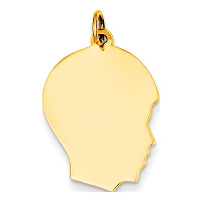 14K Yellow Gold Boy Head Charm