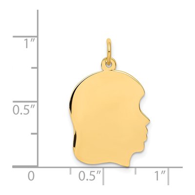 14K Yellow Gold Girl Head Charm – view 3