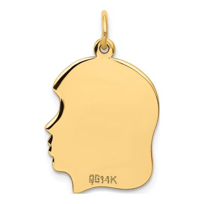 14K Yellow Gold Girl Head Charm – view 4