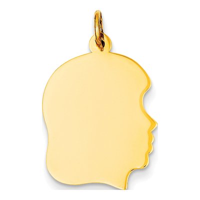 14K Yellow Gold Girl Head Charm