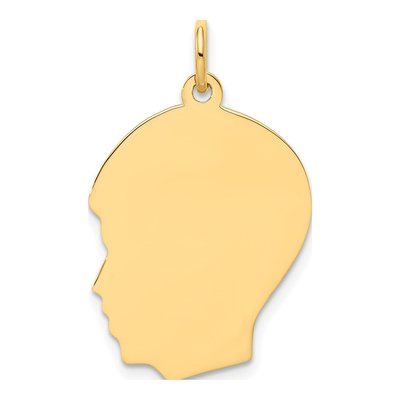 14K Yellow Gold Boy Head Charm