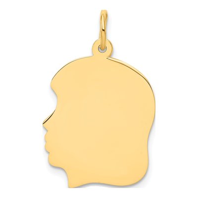 14K Yellow Gold Girl Head Charm