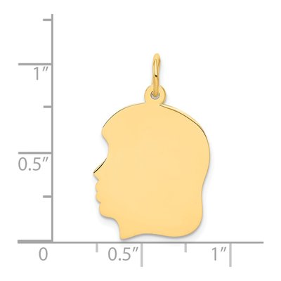 14K Yellow Gold Girl Head Charm – view 3